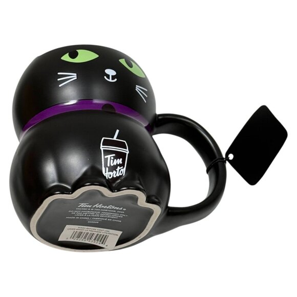 Tim Hortons Mug Black Cat Color Change 20 oz 202 NEW Canada - Picture 6 of 11